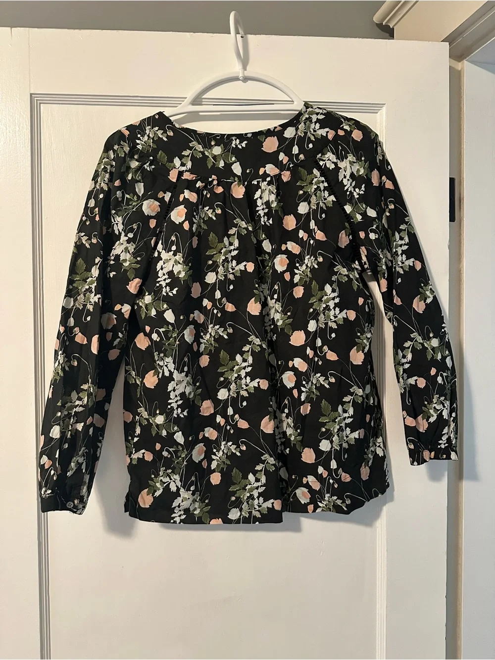 J. Crew Liberty Peasant Top blousevin Liberty Poppy Dream